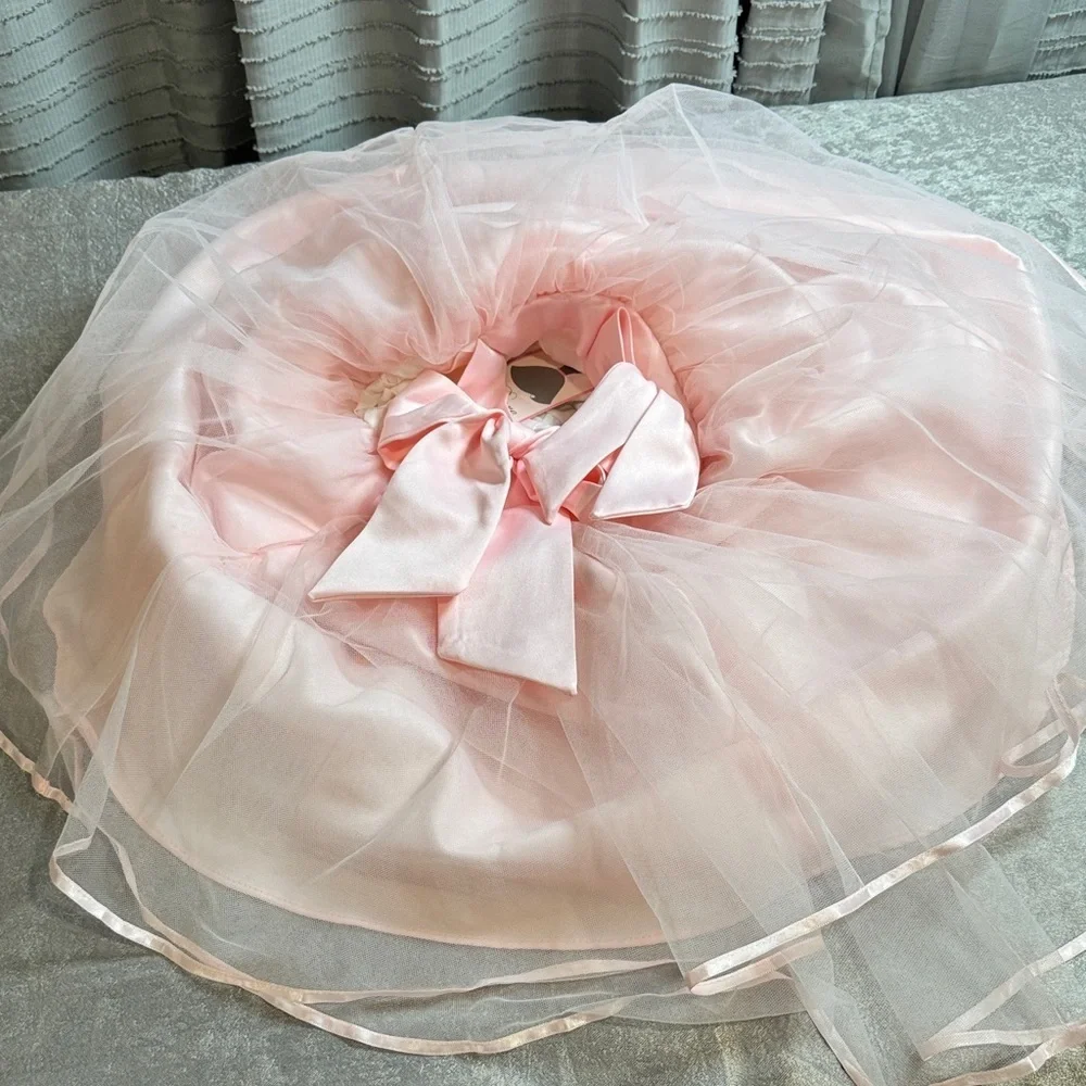 Rare Editions Ivory and Pink Formal Dress